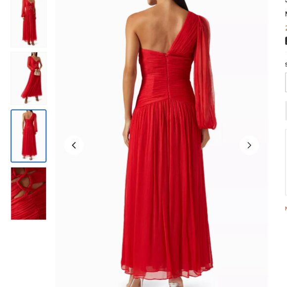 Shona Joy Margot Long Sleeve One Shoulder Lace Up Maxi Dress - Picture 2 of 8